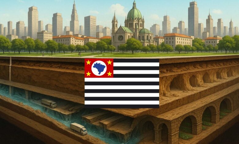 Sob o asfalto de São Paulo, túneis, rios soterrados e criptas imperiais revelam uma cidade invisível que funciona até 40 metros abaixo dos nossos pés.