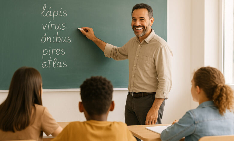 Professor ensina palavras do português que não possuem plural, como lápis, ônibus e vírus.