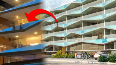 Com piscinas panorâmicas, guarda-corpos de vidro e fachada em zigue-zague, prédio polêmico em Ubatuba vira alerta como garantir segurança e evitar corrosão no litoral segundo normas