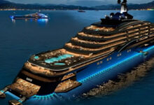 Um império marítimo de US$ 600 milhões (R$ 3,2 bilhões) e 222 metros de comprimento, com 39 apartamentos particulares, spas e helipontos: o Somnio será o maior iate-residência do mundo, símbolo máximo do luxo e da exclusividade em alto-mar