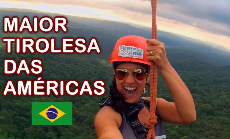 A maior tirolesa das Américas liga Benedito Novo e Rodeio, em SC, com 2 mil metros de adrenalina e velocidade que chega a 160 km/h. (Imagem: reprodução GiraMundo Aventura)