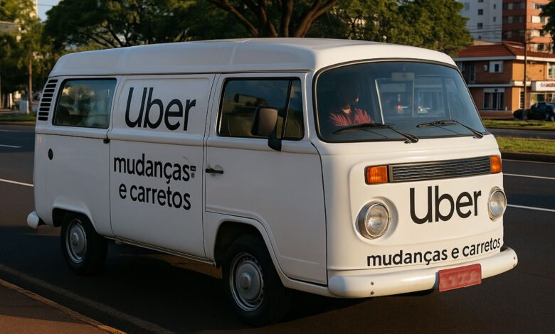 Uber expande o Uber Envios para utilitários, vans e caminhões leves de até 1.500 kg, permitindo entrega de eletrodomésticos e móveis nas regiões de SP, Campinas e Ribeirão Preto.