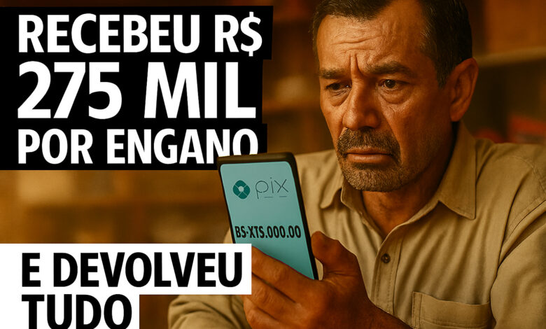 Vendedor que ganha um salário mínimo recebe Pix de R$ 275 mil por engano, não gastou nenhum centavo e surpreende ao devolver todo o valor, virando exemplo de honestidade