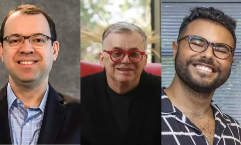 Mário Teixeira, Walcyr Carrasco e Juan Jullian. Fotos: TV Globo
