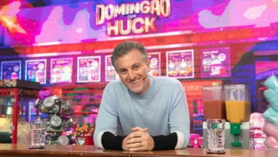 Luciano Huck apresenta o Doming&atilde;o. Foto: TV Globo