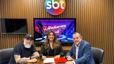 M&aacute;rcio Esquilo, Thayse Teixeira e Mauro Lissoni. Cr&eacute;ditos: Divulga&ccedil;&atilde;o/SBT