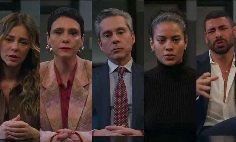 Os principais suspeitos pela morte de Odete Roitman. Fotos: Reprodução/Globo