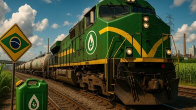 testes indicam que o trem movido a etanol pode reduzir o uso de diesel em locomotivas sem perda de desempenho, com etanol disponível em corredores-chave.