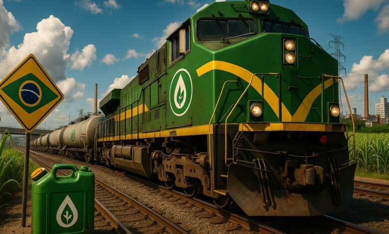 testes indicam que o trem movido a etanol pode reduzir o uso de diesel em locomotivas sem perda de desempenho, com etanol disponível em corredores-chave.