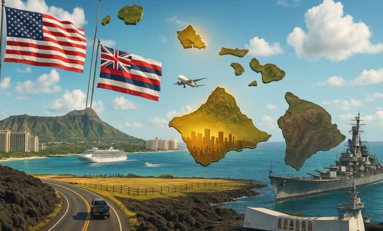 Por que o Havaí ficou 91% vazio: Oahu concentra população, a Ilha Grande segue rural, Pearl Harbor define o eixo estratégico e a anexação molda custos e fluxos.