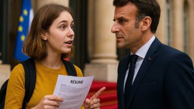 Estudante surpreende Macron ao pedir estágio durante o Fórum; presidente da França reage com humor e solicita que ela envie seu currículo