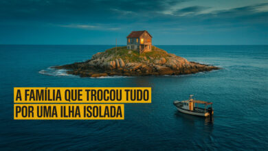 Família deixa tudo para trás e passa a viver em ilha que só pode ser acessada duas vezes por dia - isolamento total, silêncio e vida cercada pelo mar redefinem o sentido de liberdade