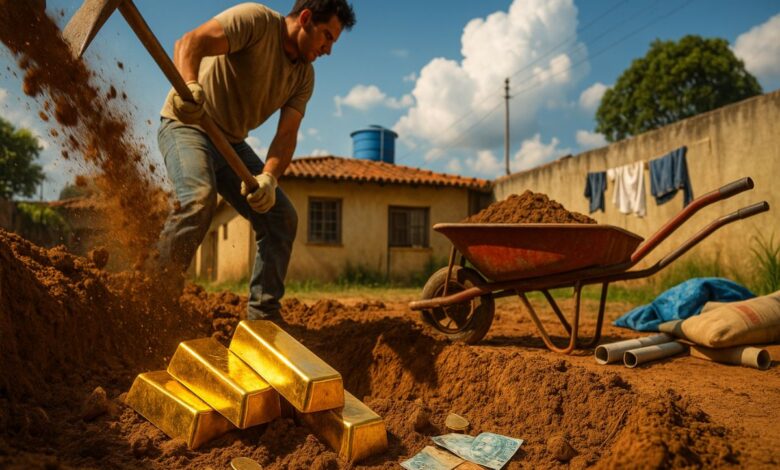 Achado de barras de ouro em piscina no quintal inclui moedas; autoridades confirmam origem lícita e posse após análise técnica na França.