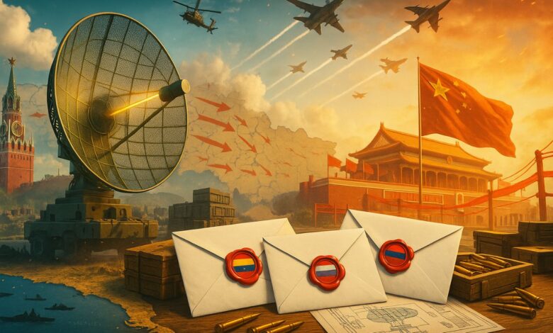 cartas de Maduro pedem reforço enquanto Rússia e China avaliam limites de apoio com foco em radares e manutenção elevando a vigilância e a dissuasão regional