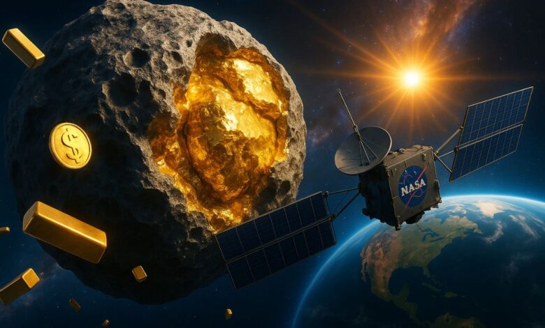 Maior reserva de ouro do Sistema Solar no asteroide 16 Psyche liga mineração espacial, exploração espacial e formação dos planetas rochosos.