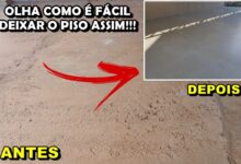 Porcelanato sem assentar placa: pedreiro usa cimento autonivelante, resina e gasta cerca de R$ 1.437 para deixar piso rústico liso e brilhante em 53 m².