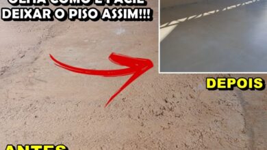 Porcelanato sem assentar placa: pedreiro usa cimento autonivelante, resina e gasta cerca de R$ 1.437 para deixar piso rústico liso e brilhante em 53 m².