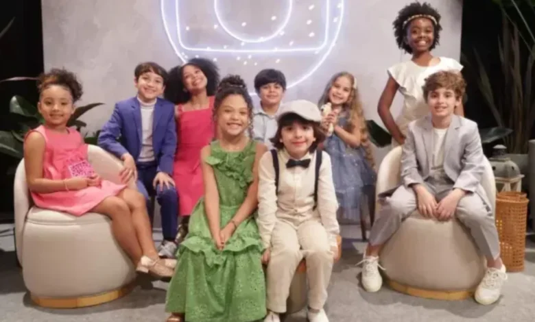 Elenco infantil grava mensagem da Globo. Foto: Divulgação