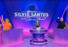 Raul Gazolla e Totia Meireles no Jogo das 3 Pistas. Foto: Gabriel Cardoso/SBT