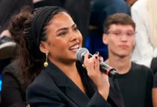 Bella Campos. Foto: Reprodu&ccedil;&atilde;o/Altas Horas (Globo)