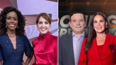 Âncoras do Fantástico e Domingo Espetacular. Fotos: Globo e Record