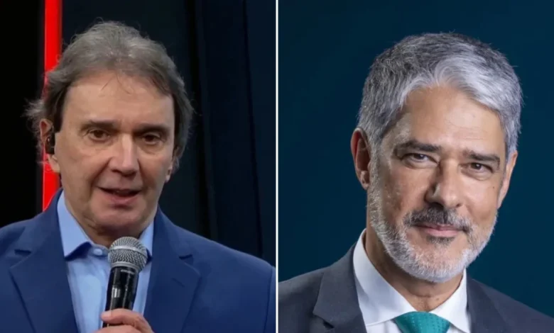 Reginaldo Leme e William Bonner. Fotos: Divulga&ccedil;&atilde;o/Band, Globo)