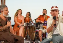 Marcos Mion conversa com Jo&atilde;o Gomes. Foto: TV Globo/Victor Antunes