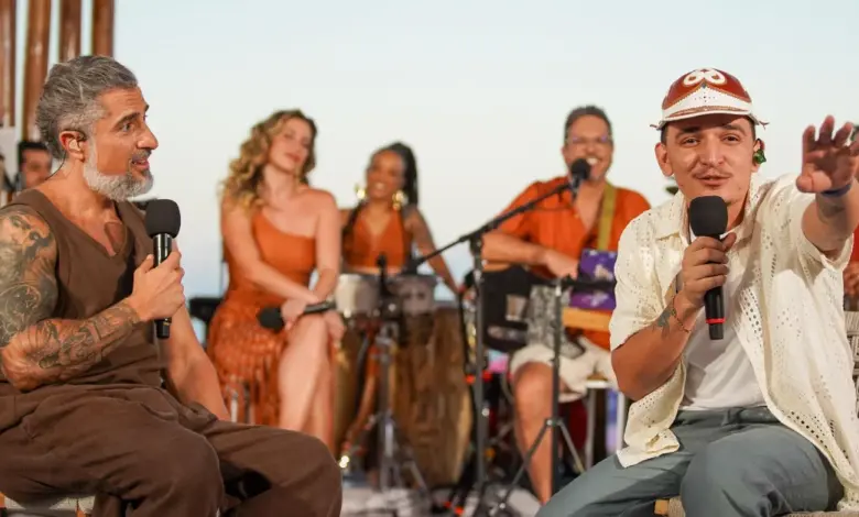 Marcos Mion conversa com Jo&atilde;o Gomes. Foto: TV Globo/Victor Antunes