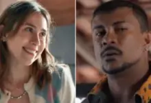 Luc&eacute;lia (Daphne Bozaski) e Bagd&aacute; (Xam&atilde;). Fotos: TV Globo