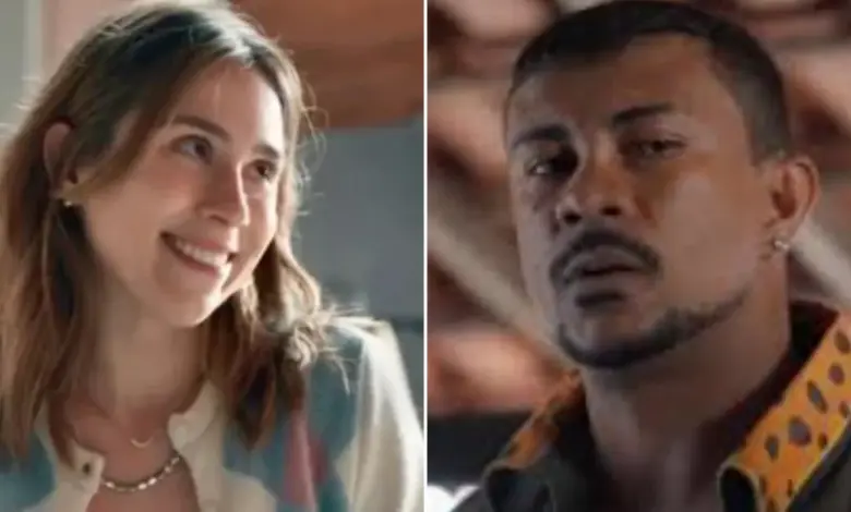 Lucélia (Daphne Bozaski) e Bagdá (Xamã). Fotos: TV Globo