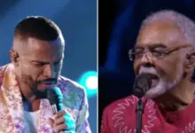 Alexandre Pires e Gilberto Gil. Foto: Reprodu&ccedil;&atilde;o/Globo