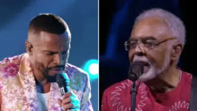 Alexandre Pires e Gilberto Gil. Foto: Reprodu&ccedil;&atilde;o/Globo