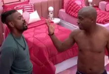 Discuss&atilde;o entre Leandro e Edilson. Foto: Reprodu&ccedil;&atilde;o/BBB 26