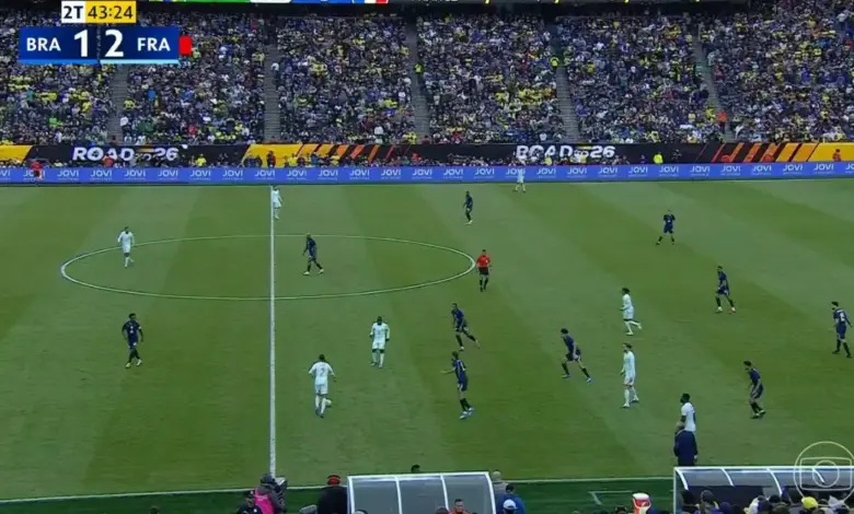 Amistoso da Seleção Brasileira. Foto: Reprodução/Globo