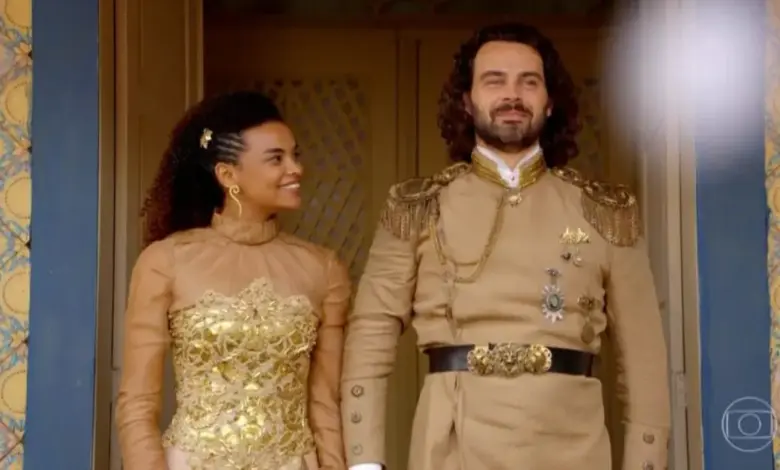 Lucy Ramos e Carmo Dalla Vecchia em cena de Cordel Encantado. Foto: TV Globo