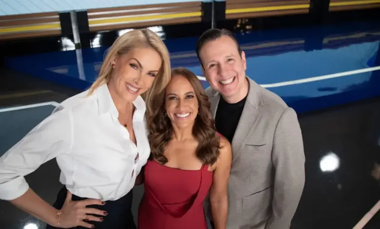 Ana Hickmann, Renata Alves e Celso Zucatelli. Foto: Divulga&ccedil;&atilde;o/Record