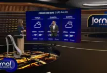 Novo cen&aacute;rio do Jornal da Gazeta. Foto: Reprodu&ccedil;&atilde;o/TV Gazeta