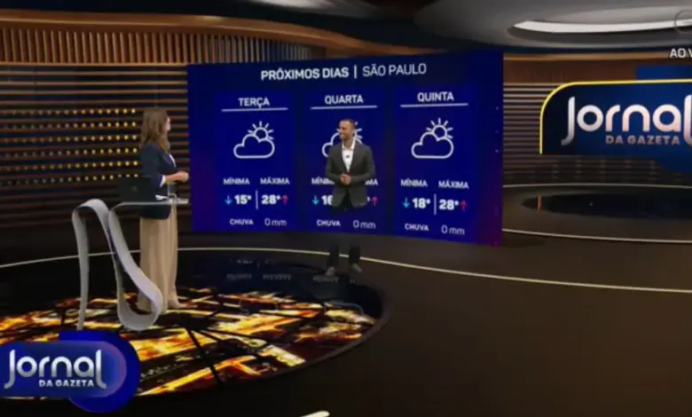 Novo cen&aacute;rio do Jornal da Gazeta. Foto: Reprodu&ccedil;&atilde;o/TV Gazeta